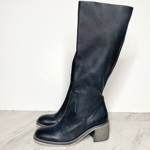 Free People Essential Blue / Gray Leather Tall Boot 8